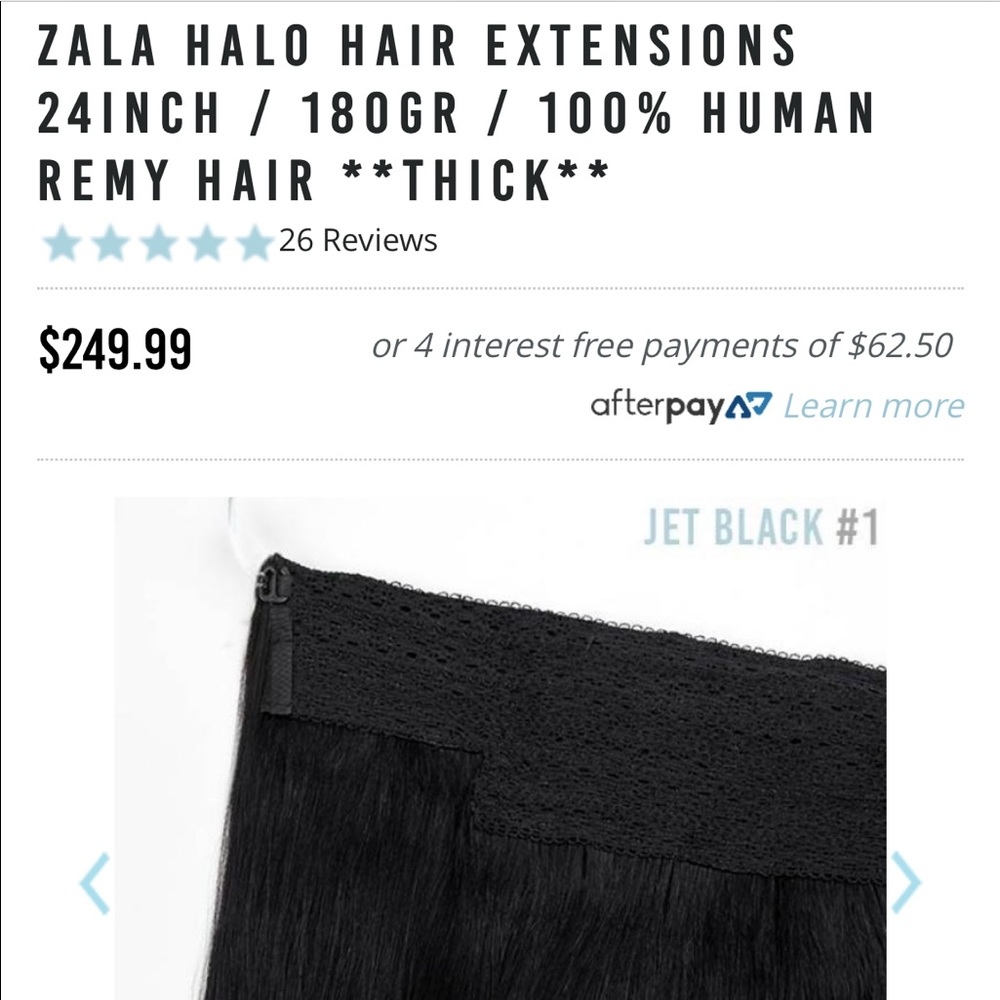 Zala Hair Extensions 24” 180 gram Jet Black 👩🏻